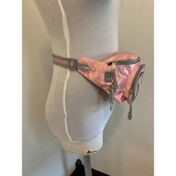 VTG Eastsport Belt Bag Pink Gray Women Fanny Pack 2000s 90s y2k Barbie Cute Trav - Picture 10 of 15